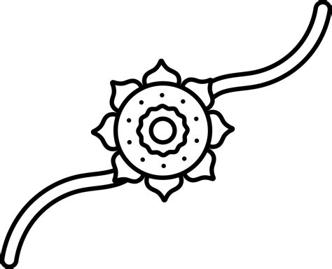 Beautiful Floral Rakhi Icon In Black Line Art. 24157343 Vector Art at Vecteezy