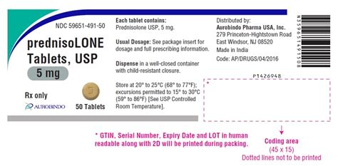 NDC 59651-491 Prednisolone Tablet Oral Label Information - Details, Usage & Precautions