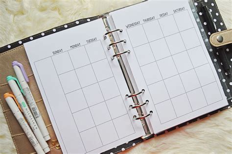 Free Printable Half Size Monthly Calendar For Your A5 Planner ...