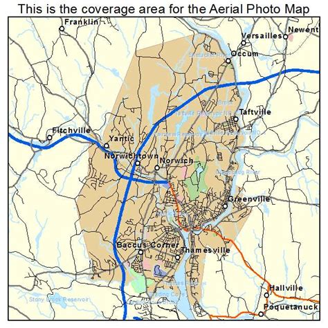 Aerial Photography Map of Norwich, CT Connecticut