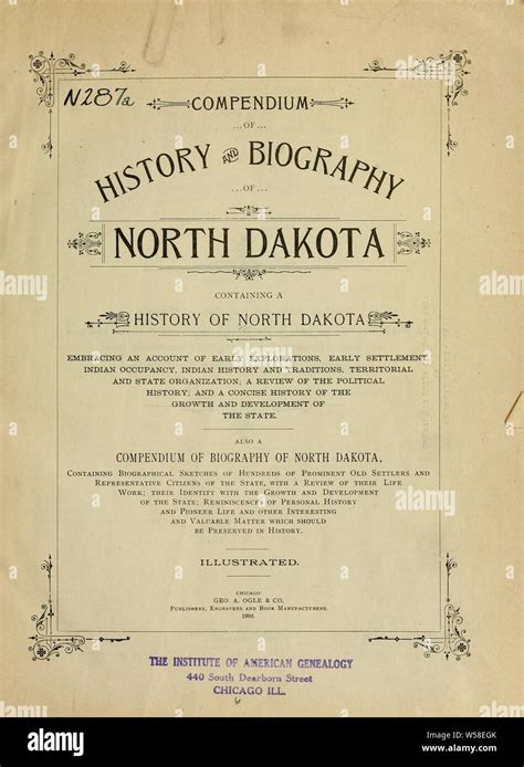 Compendium history and biography of North Dakota; a history of early settlement, political ...