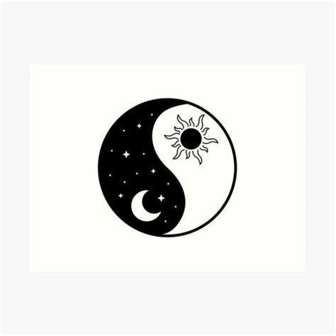 Yin Yang Sun And Moon Wall Art | Redbubble