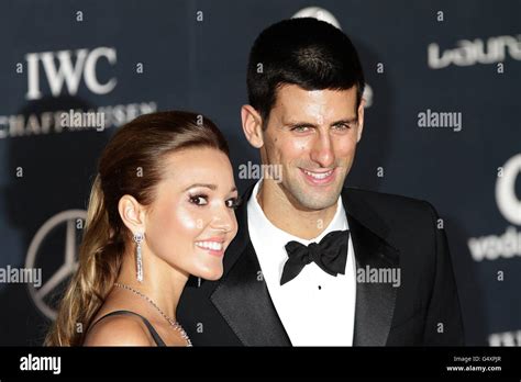 Novak Djokovic and girlfriend Jelena Ristic arriving for 2012 Laureus ...