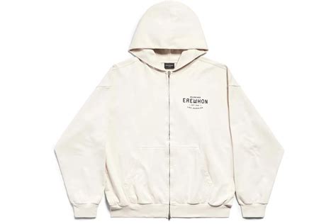 Balenciaga x Erewhon Los Angeles Zip-Up Hoodie Medium Fit Beige/Black - FW24 - US