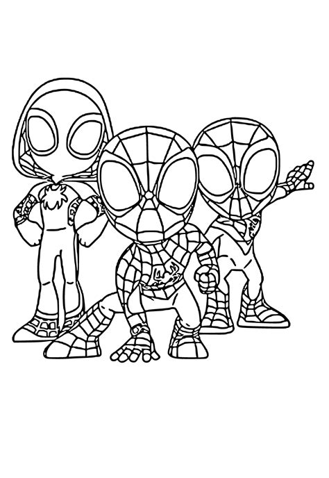 Free Printable Spidey and His Amazing Friends Characters Coloring Page, Sheet and Picture for ...