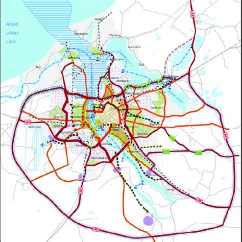 Public transport routes (Source: Riga City council). | Download ...