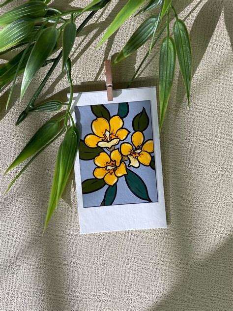 Jessamine Print Yellow Jessamine Art South Carolina Mini9 | Etsy