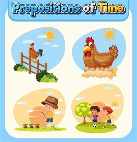 Preposition of time poster design 6212539 Vector Art at Vecteezy