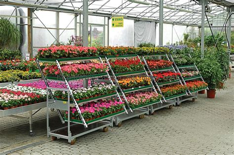 500kgs Danish Flower Trolley 3 Shelves Outdoor Plant Cart With Wheels