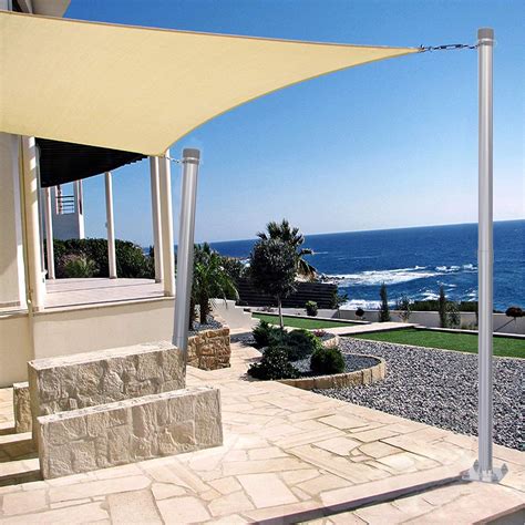 PATIO Sun Shade Sail Canopy Pole Post Kit 10 Feet Tall 120 Stand Post ...