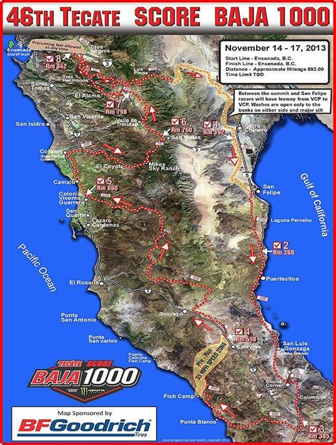 Tecate SCORE Baja 1000 Course Map Available - Dirt Bikes