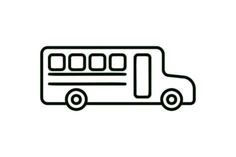 School Bus Line Art Icon Graphic by riduwanmolla · Creative Fabrica