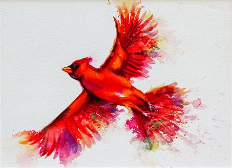 Red Bird Painting by Patricia Allingham Carlson - Fine Art America