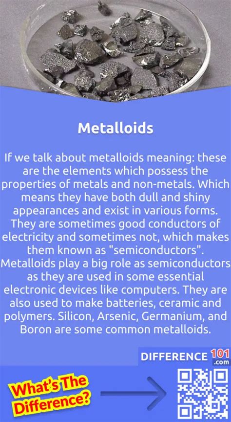 Metals vs. Non-metals vs. Metalloids: 5 Key Differences, Pros & Cons, Examples | Difference 101