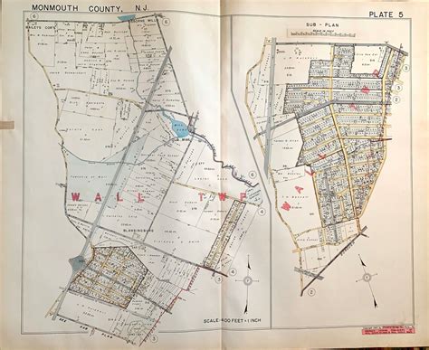 Wall Township Map Original 1914 Monmouth County Atlas | Etsy