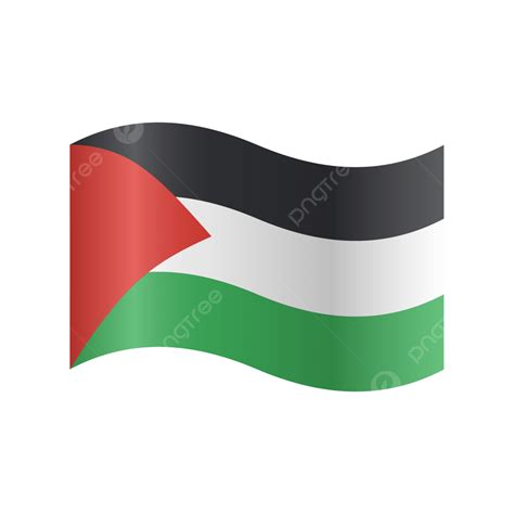 Ilustrasi Realistis Vektor Bendera Palestina, Palestine, Bendera, Bendera Palestine PNG dan ...