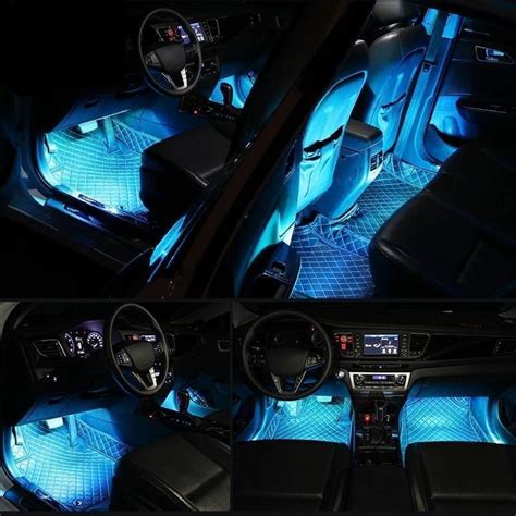 Car Interior LED Lights (4PCS) - Blue in 2021 | Interior led lights ...