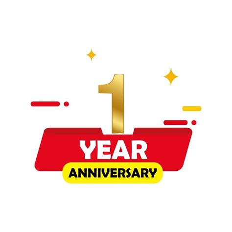 1 Year anniversary celebration vector template illustration | Year anniversary, Anniversary ...