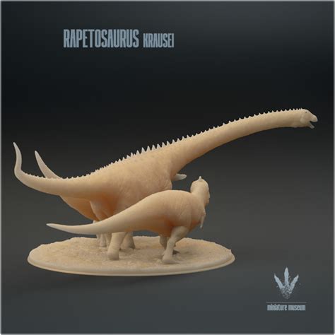 3D Printable Rapetosaurus krausei : Majungasaurus Attack by Miniature Museum