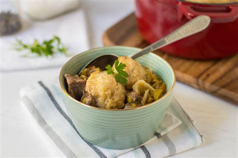 Traditional British Beef Stew and Suet Dumplings Recipe