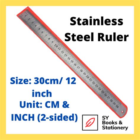 Stainless Steel Metric Ruler 30cm / 12'' / Pembaris Keluli / Pembaris Besi [READY STOCK] | Lazada