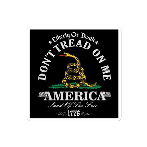 "Don't Tread On Me" Sticker - Black - Patriot Flag Store