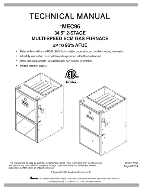 Goodman Air Handler Manual