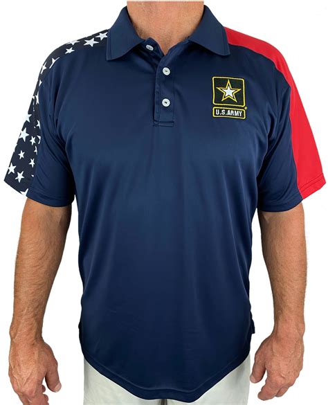 US Army Patriotic Polo Shirt USMC Blue AE Sport Made in USA | AE Sport