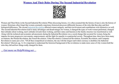 Women And Their Roles During The Second Industrial Revolution | PPT