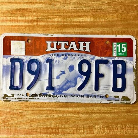 2015 Utah License Plate D91 9FB https://buff.ly/2JooocF | License plate, Utah, Plates