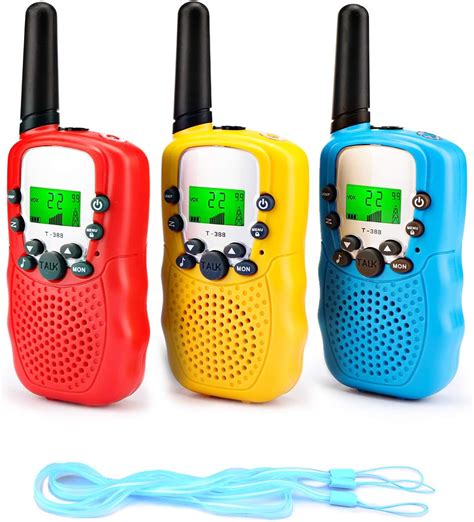 Fansteck Kid Walkie Talkies 3 Pcs, Children Walky Talky, License Free Two-way Radios, 8 Channels ...