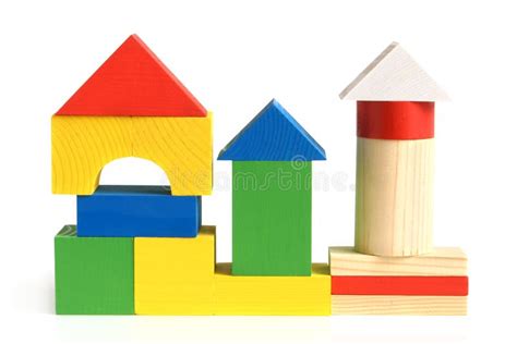 House Made From Children's Wooden Building Blocks Stock Photo - Image ...