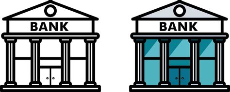 Federal reserve bank building flat style vector graphic and outlined ...