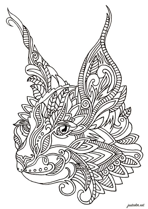 Zentangle cat - Cat Coloring Pages for adults