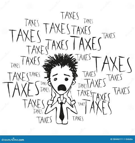 Taxes and taxes stock illustration. Illustration of businessman - 58446111