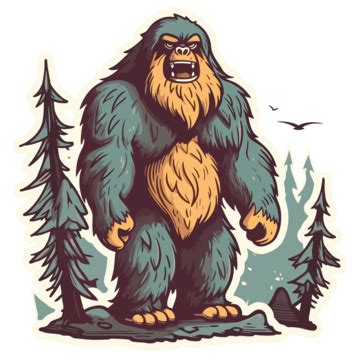 Illustration Of Bigfoot Cartoon Vector, Sasquatch, Sticker, Cartoon PNG and Vector with ...