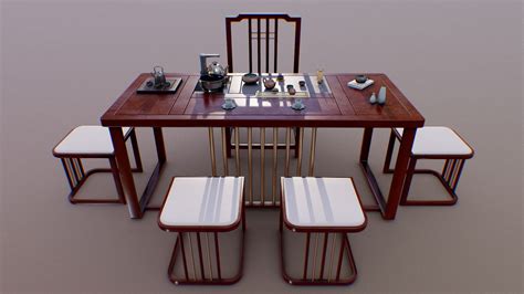 Chinese style tea table - Download Free 3D model by DailyArt (@D.art ...