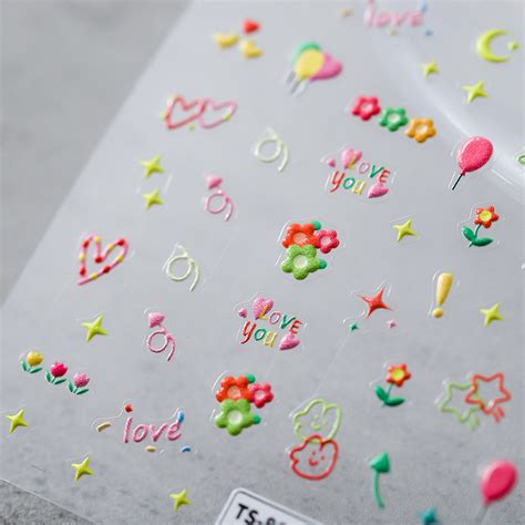 Cute Nail Stickers Cute Nail Art Kawaii Nail Decal Star - Etsy