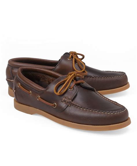 Brooks brothers Leather Boat Shoes in Brown for Men | Lyst