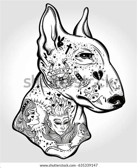 1,355 Bull Terrier Tattoo Images, Stock Photos & Vectors | Shutterstock