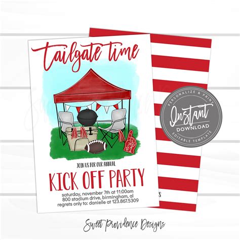 Football Kick Off Party Invitation – Sweet Providence Designs