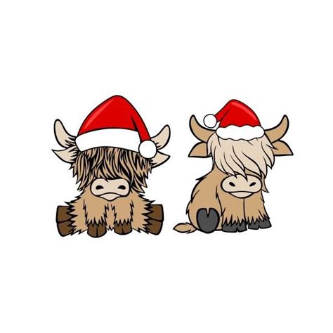 Christmas Highland Cow SVG Cuttable Design