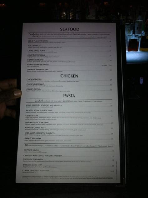 Menu at Johnny's Italian Steakhouse, Eau Claire