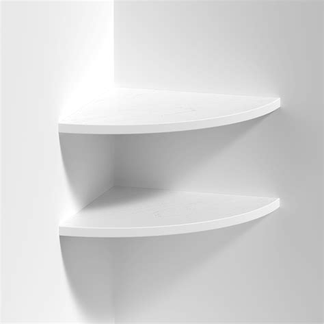 European made corner floating shelves 400mm white-double deal! – The Shelving Shop