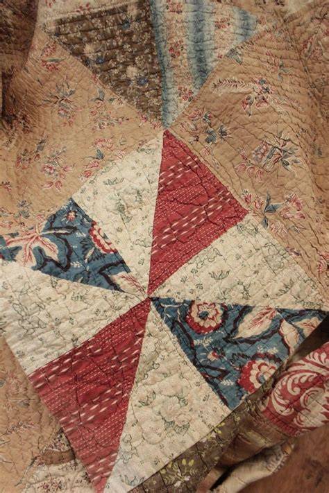 Quilt Antique English 18th century 1700's 19th chintz patchwork textile ...