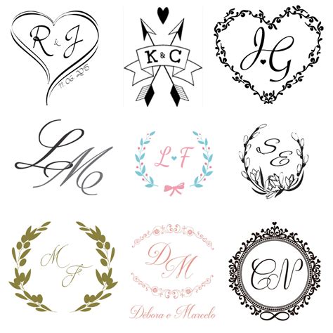 Monogramas para Casamento Personalizado | Artes DIY | Elo7