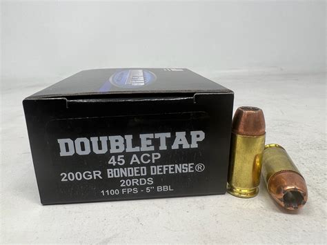 DoubleTap 45 ACP Ammunition DT45ACP200BDJHP 200 Grain Bonded Defense ...