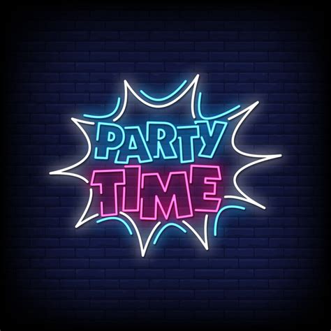 Party Time Neon Signs Style Text Vector 2424512 Vector Art at Vecteezy