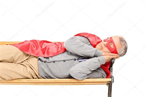 Senior man sleeping on bench Stock Photo by ©ljsphotography 46592115