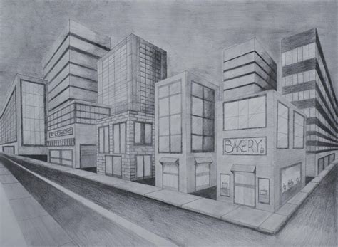 Two Point Perspective City by Aude--Sapere on DeviantArt